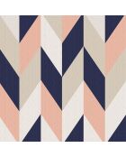 Tête de lit Chevron Tricolor beige/bleu/saumon - 170x200 cm
