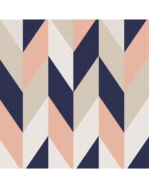 Tête de lit Chevron Tricolor beige/bleu/saumon - 170x200 cm