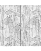 Tête de lit Plantas 1 noir/blanc - 140x200 cm