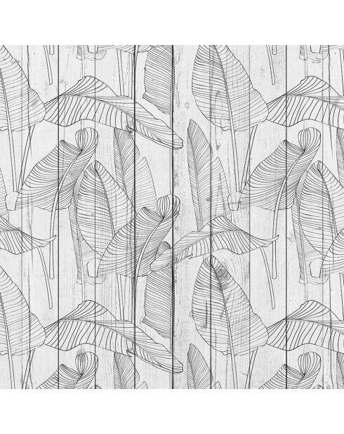 Tête de lit Plantas 1 noir/blanc - 170x200 cm