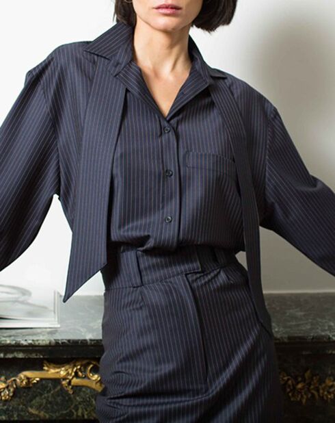 Chemise Estela bleu marine