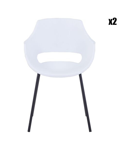 2 Chaises Sit&Chairs blanc/noir - 51x57.5x85 cm