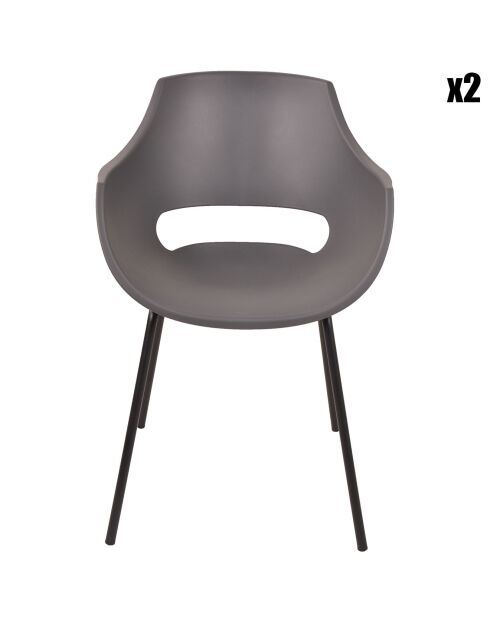 2 Chaises Sit&Chairs gris/noir - 51x57.5x85 cm