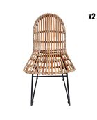 2 Chaises Rattan marron - 50x60x84.5 cm