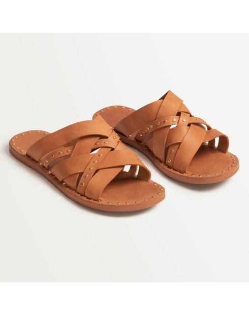 Mules Hayet in pelle di cammello