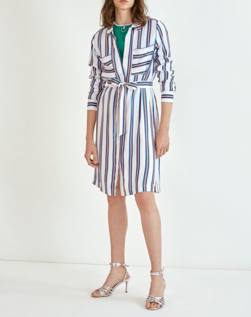 Wit/blauw gestreepte Conrad-jurk