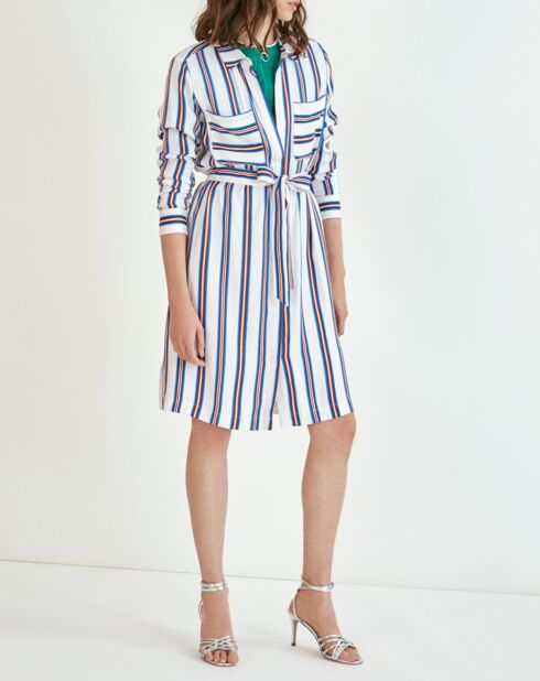 Wit/blauw gestreepte Conrad-jurk
