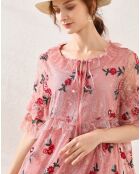 Robe Sophia imprimée rose/rouge