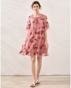 Robe Sophia imprimée rose/rouge