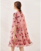 Robe Sophia imprimée rose/rouge