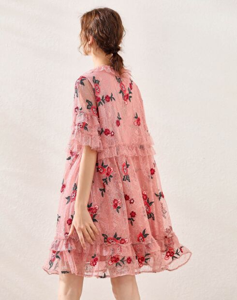 Robe Sophia imprimée rose/rouge