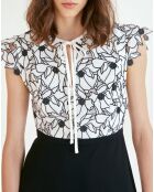 Robe Clea brodée noir/blanc