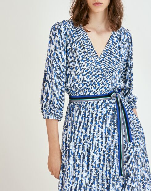 Robe Carmela imprimée bleu roi