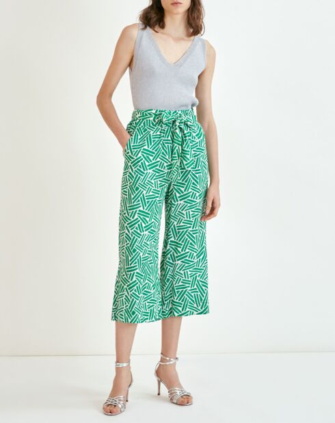 Grüne bedruckte Janny-Hose