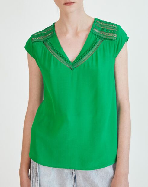 Blusa bordada verde Lorena