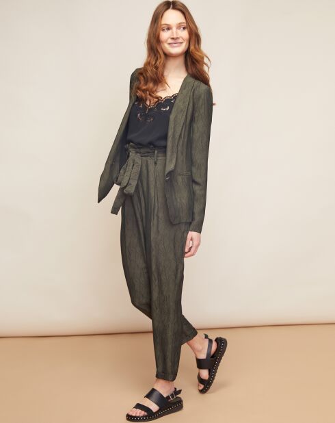 Pantalon Canisy imprimé ton sur ton kaki