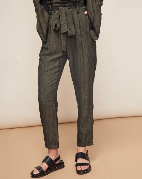 Pantalon Canisy imprimé ton sur ton kaki