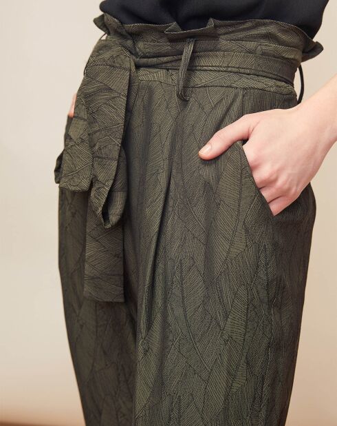 Pantalon Canisy imprimé ton sur ton kaki