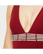 Maillot de Bain 1 pièce triangle paddé Eneko bordeaux