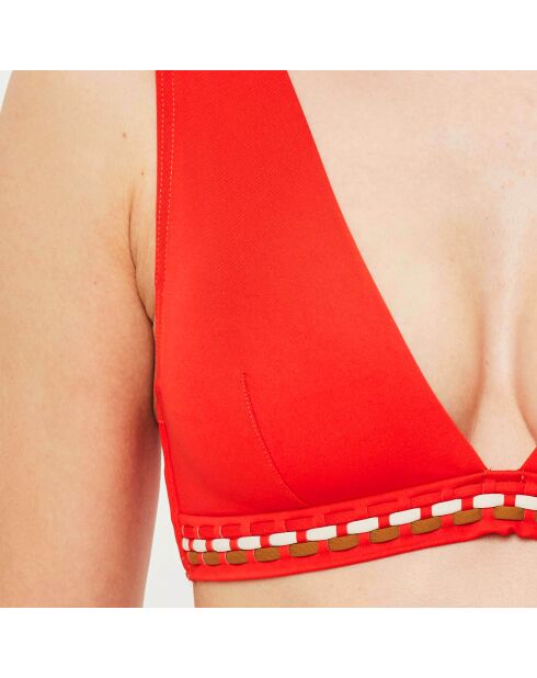 Haut de maillot de bain paddé Usoa orange sanguine