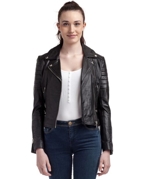 Perfecto en Cuir Leonor noir