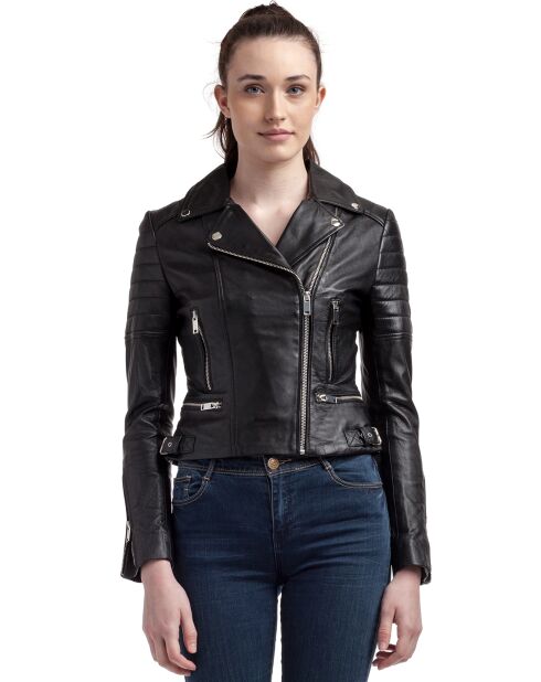 Perfecto en Cuir Leonor noir