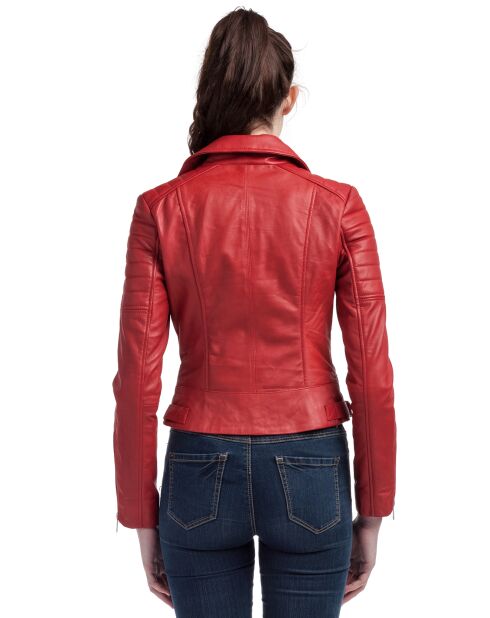 Perfecto en Cuir Leonor rouge