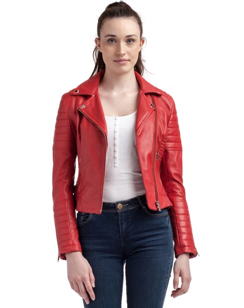 Perfecto en Cuir Lilo rouge