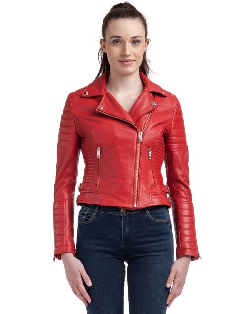 Perfecto en Cuir Lilo rouge