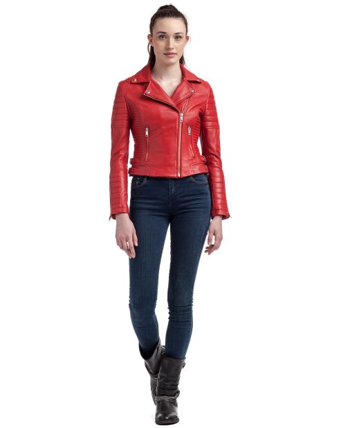 Perfecto en Cuir Lilo rouge