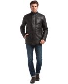 Manteau en Cuir Leger noir