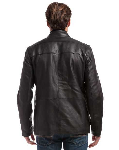 Manteau en Cuir Leger noir