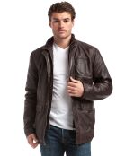 Manteau en Cuir Leger marron