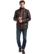 Manteau en Cuir Leger marron