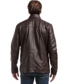 Manteau en Cuir Leger marron