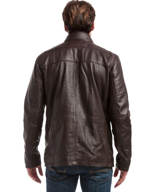 Manteau en Cuir Leger marron