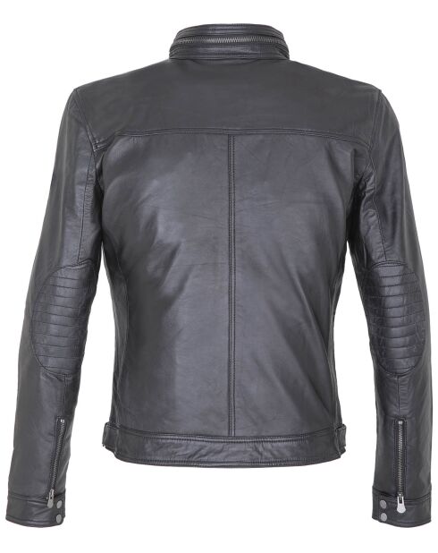 Blouson en Cuir Biker Leon noir