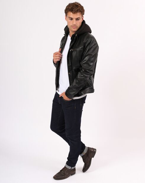 Veste en Cuir Linaly noire