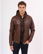 Veste en Cuir Ludovik marron