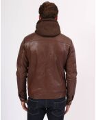 Veste en Cuir Ludovik marron