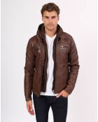 Veste en Cuir Ludovik marron