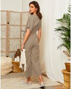 Combinaison 100% Lin Armelle taupe