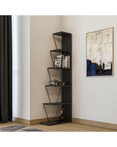 Librería Tlos antracita/negra - 50x150x22 cm
