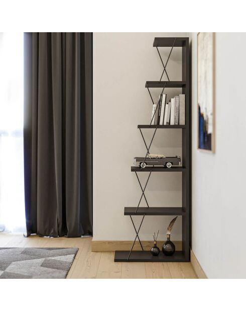 Librería Tlos antracita/negra - 50x150x22 cm