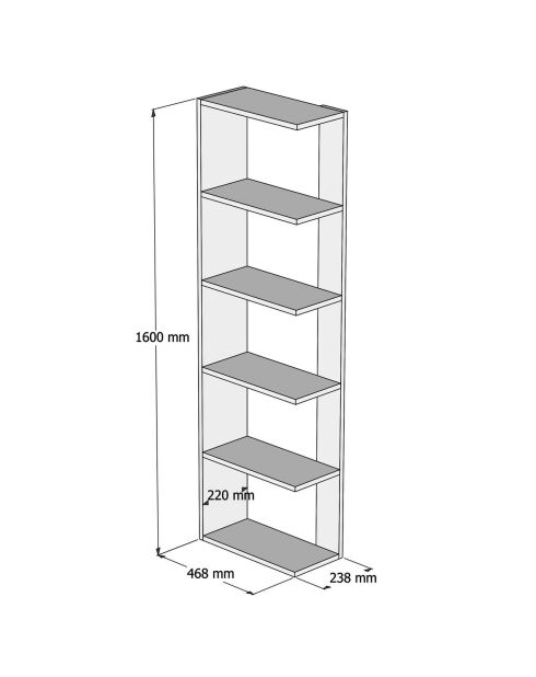 Bibliothèque Tower marron/blanc - 46.8x160x23.8 cm