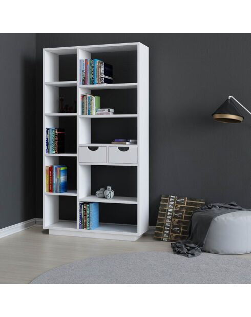 Bibliothèque Luma blanche - 80.4x188.6x25 cm