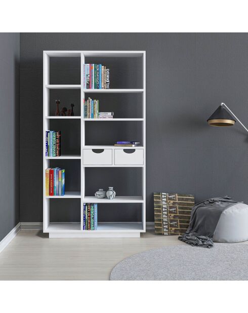Bibliothèque Luma blanche - 80.4x188.6x25 cm