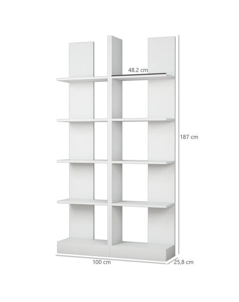 Bibliothèque kiz blanche - 100x187x25.8 cm