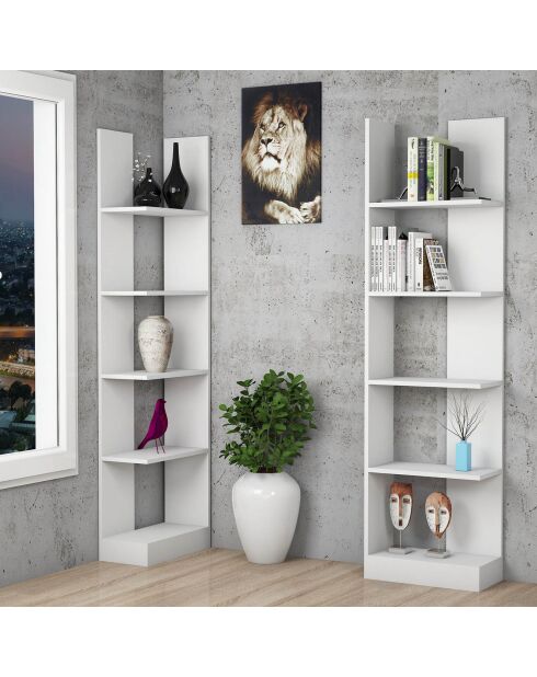 Bibliothèque kiz blanche - 100x187x25.8 cm