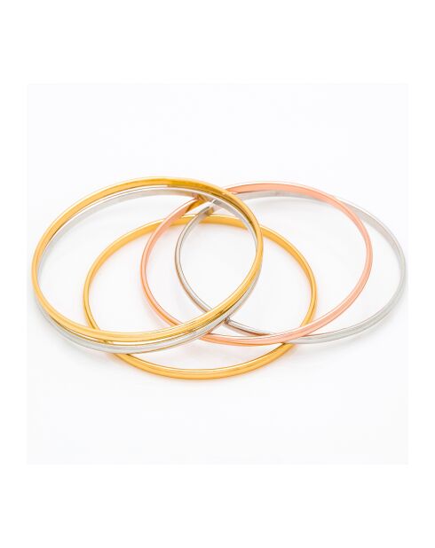 Bracelet 5 joncs Lovely Of Us en Rhodium argenté/doré/doré rose